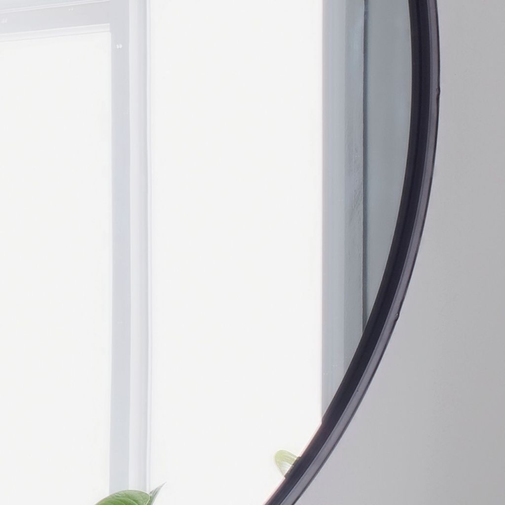 Black Manhattan Round Mirror