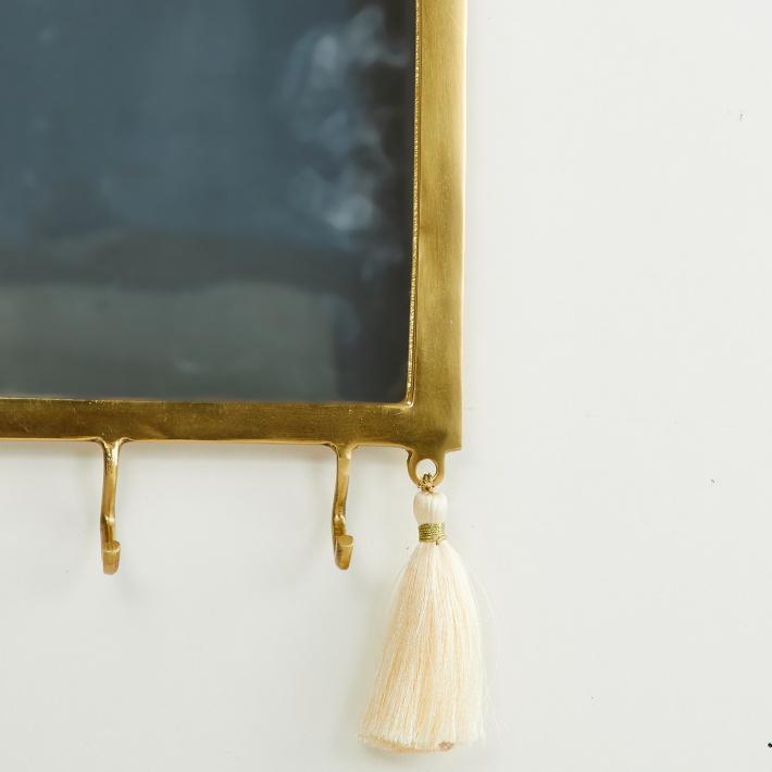 Decor Mirror with Hooks and Chain