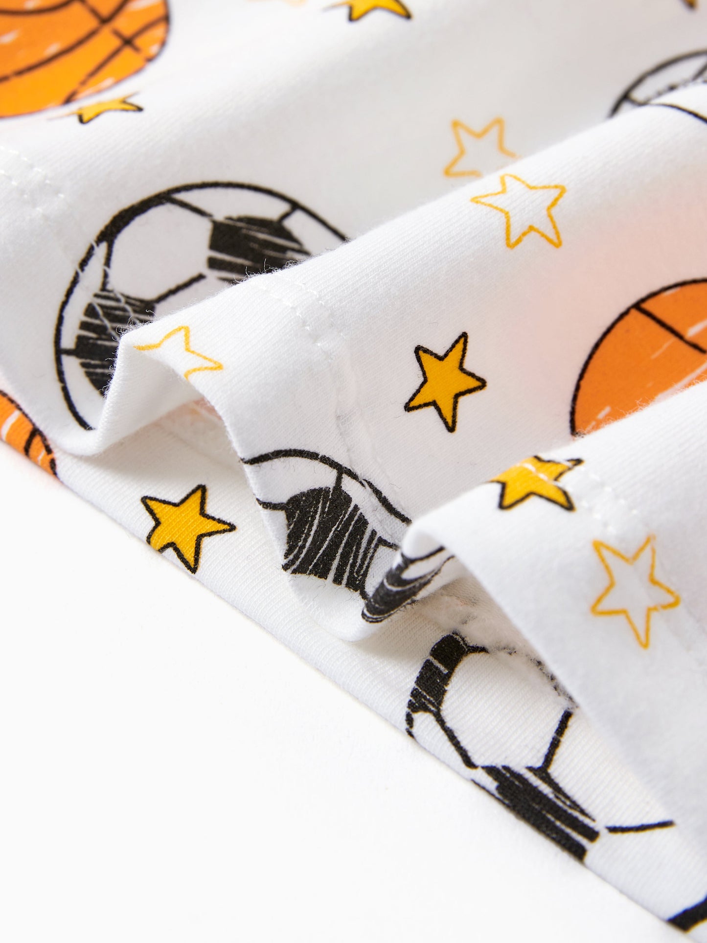 Halloween Pajamas Set with Childlike Print 2-piece Snug fit Organic Cotton Pajamas for Toddler / Kids Girls / Boys White