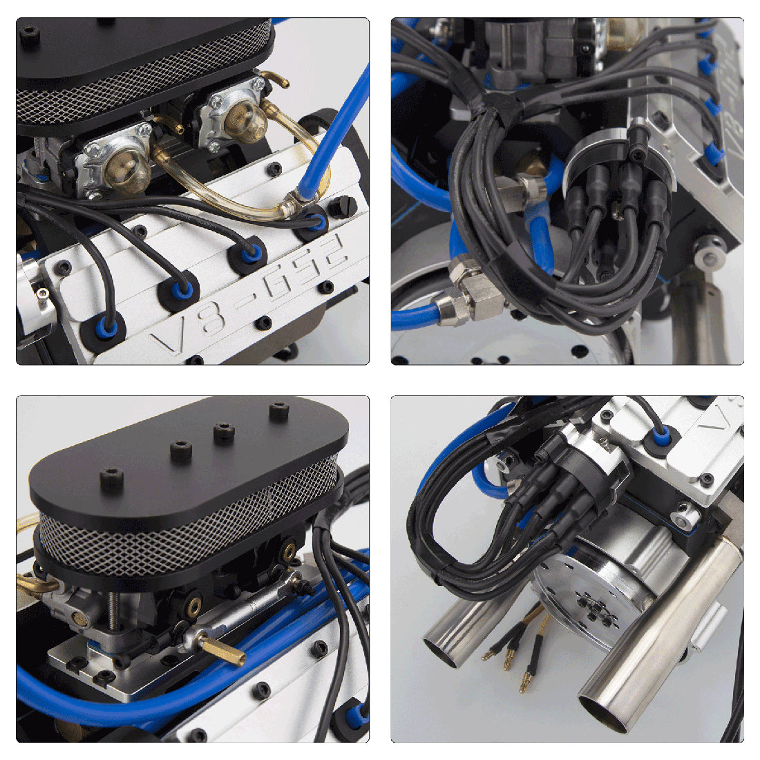 ENJOMOR V8 GS-V8 78CC DOHC Gasoline V8 Engine Model That Works with Starter Kit