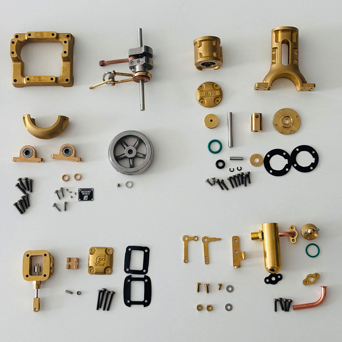 RW-BL1K Mini Reversible Reciprocating Single-Cylinder Live Steam Engine Kit with Boiler DIY Kit