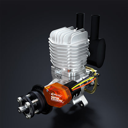 EPHIL XG-38cc-R Pro Electric Starter Glow Plug Two-Stroke Single Cylinder Side Exhaust Gasoline Engine Model for Fixed-Wing Aircraft Models