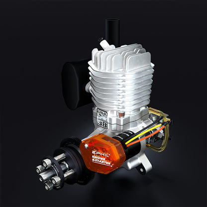 EPHIL X-38cc-S Pro Electric Startar Spark Plug Two-Stroke Single Cylinder Side Exhaust Gasoline Engine Model for Fixed-Wing Aircraft Models