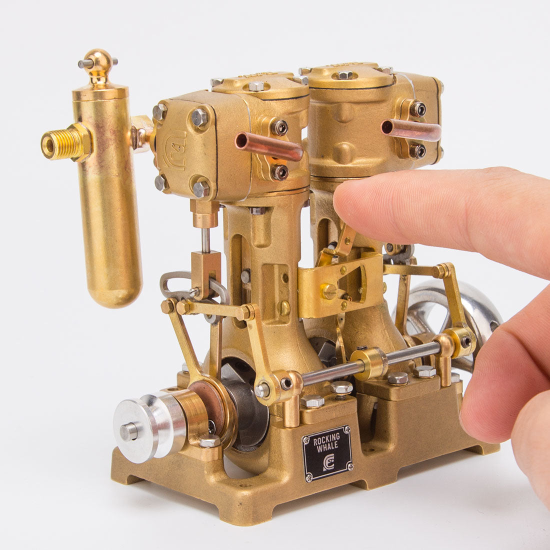 RW-L2 Retro Mini Inline Double Cylinder Steam Engine Model for 70-130cm Steamship
