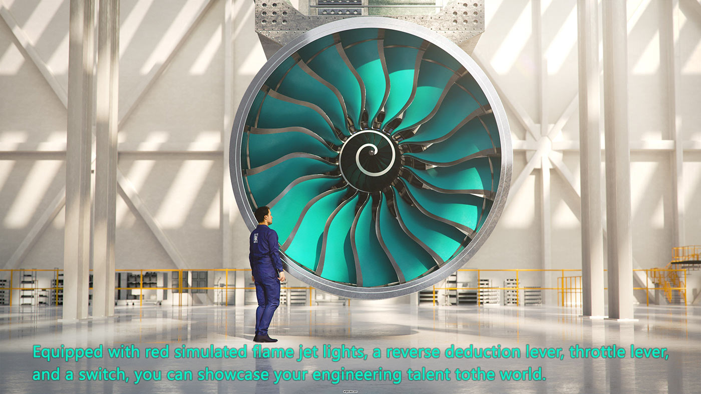 3D Printed Functional Nacelle Thrust Reverser Turbofan Engine Model-Build Your Own Turbofan Engine that Works