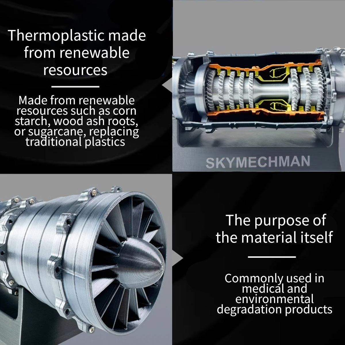 SKYMECHMAN 1/18 WS-15 Turbofan Engine Model Kit-Build Your Own Turbofan Engine that Works