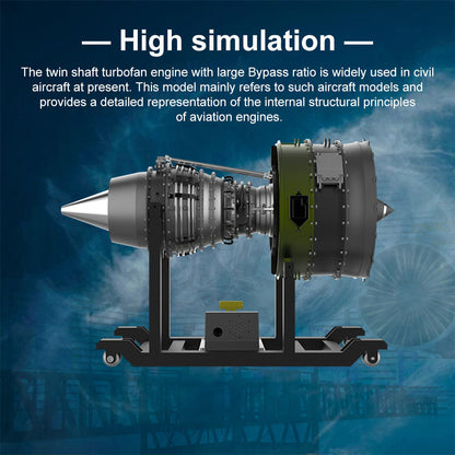 Turbofan Engine Model Kit that Works - Build Your Own Turbofan Engine - TECHING 1/10 Full Metal Dual-Spool Turbofan Engine Aircraft Jet Engine Model 1000+Pcs