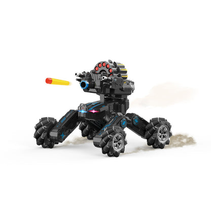 NERF Bullet Firing 4WD Drift Car RC Tank Model By Silvergear Fearless Armor Remote Controlled SMOKING 4x4 Truck Gesture Watch Control