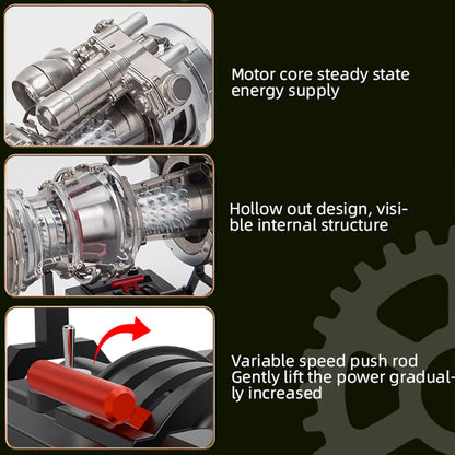 T700 Turboshaft Engine Model Kit that Works - Build Your Own Turboshaft Engine - TECHING 1/4 Metal Simulation Electric Military Helicopter Turboshaft Engine Model DM136