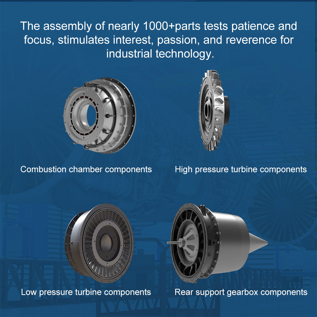 Turbofan Engine Model Kit that Works - Build Your Own Turbofan Engine - TECHING 1/10 Full Metal Dual-Spool Turbofan Engine Aircraft Jet Engine Model 1000+Pcs