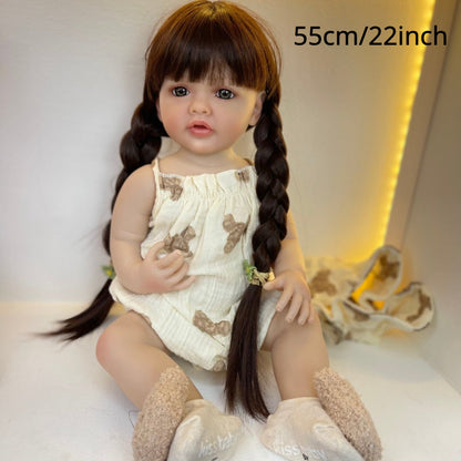 Silicone Kids Doll Girl Princess with Bath Toy & Feeding Set