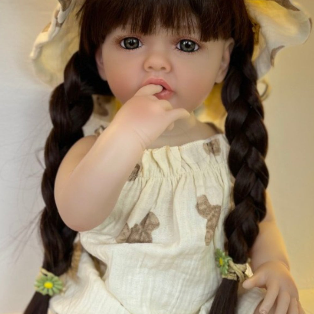 Silicone Kids Doll Girl Princess with Bath Toy & Feeding Set