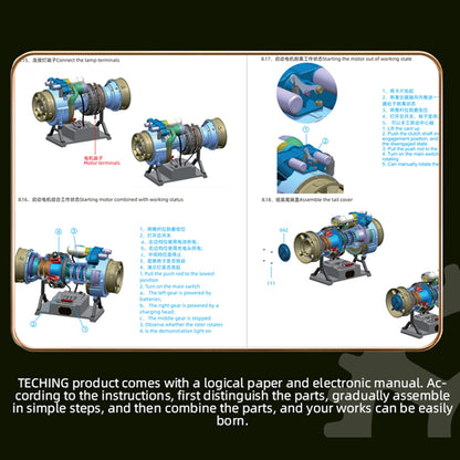 T700 Turboshaft Engine Model Kit that Works - Build Your Own Turboshaft Engine - TECHING 1/4 Metal Simulation Electric Military Helicopter Turboshaft Engine Model DM136