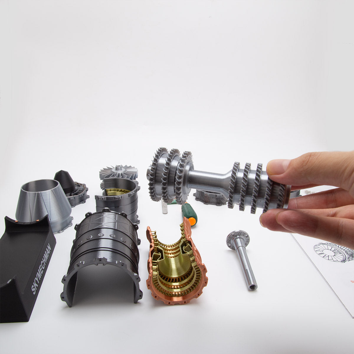 SKYMECHMAN 1/18 WS-15 Turbofan Engine Model Kit-Build Your Own Turbofan Engine that Works