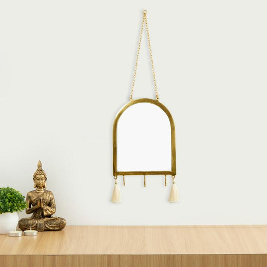 Decor Mirror with Hooks and Chain