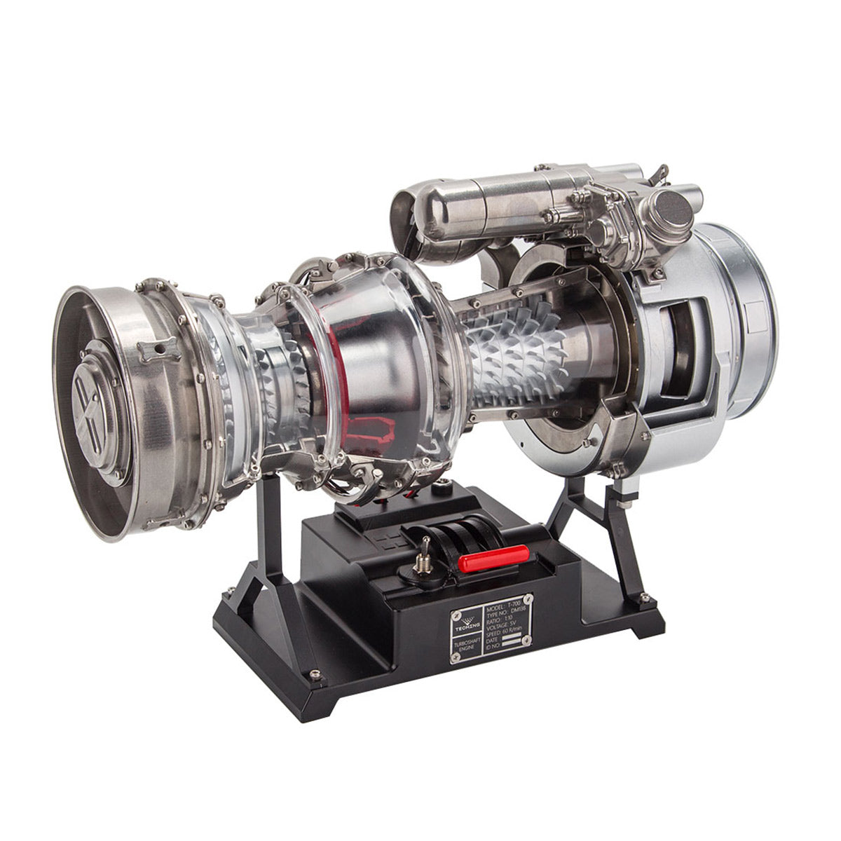 T700 Turboshaft Engine Model Kit that Works - Build Your Own Turboshaft Engine - TECHING 1/4 Metal Simulation Electric Military Helicopter Turboshaft Engine Model DM136