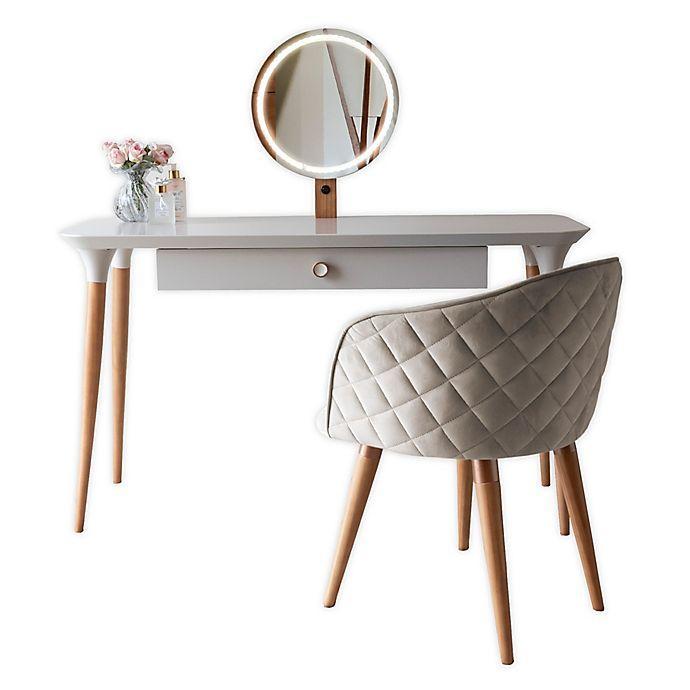 HomeDock 2-Piece Kari Vanity Set in White/Beige
