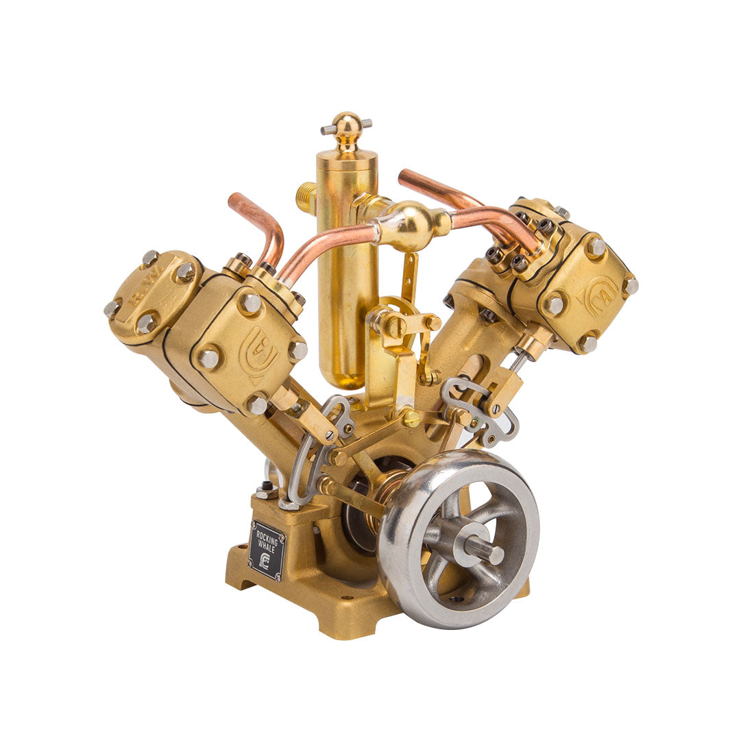 RW-V2 Mini V-Shape Double Cylinder Steam Engine Model for 70-130cm Steamship