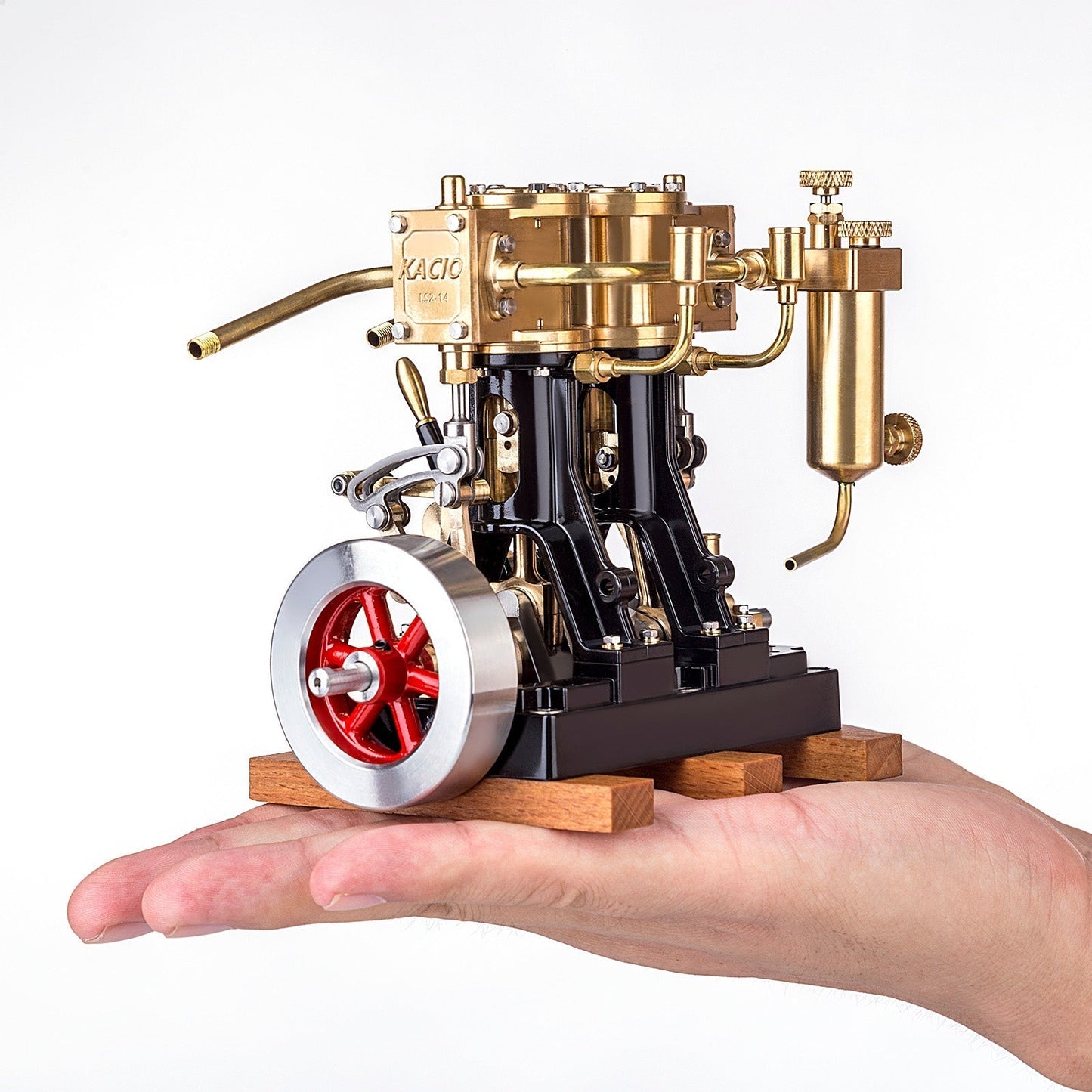 KACIO LS2-14 2 Cylinders Reciprocating Retro Steam Engine Model for Model Ship Model Boat Above 80cm