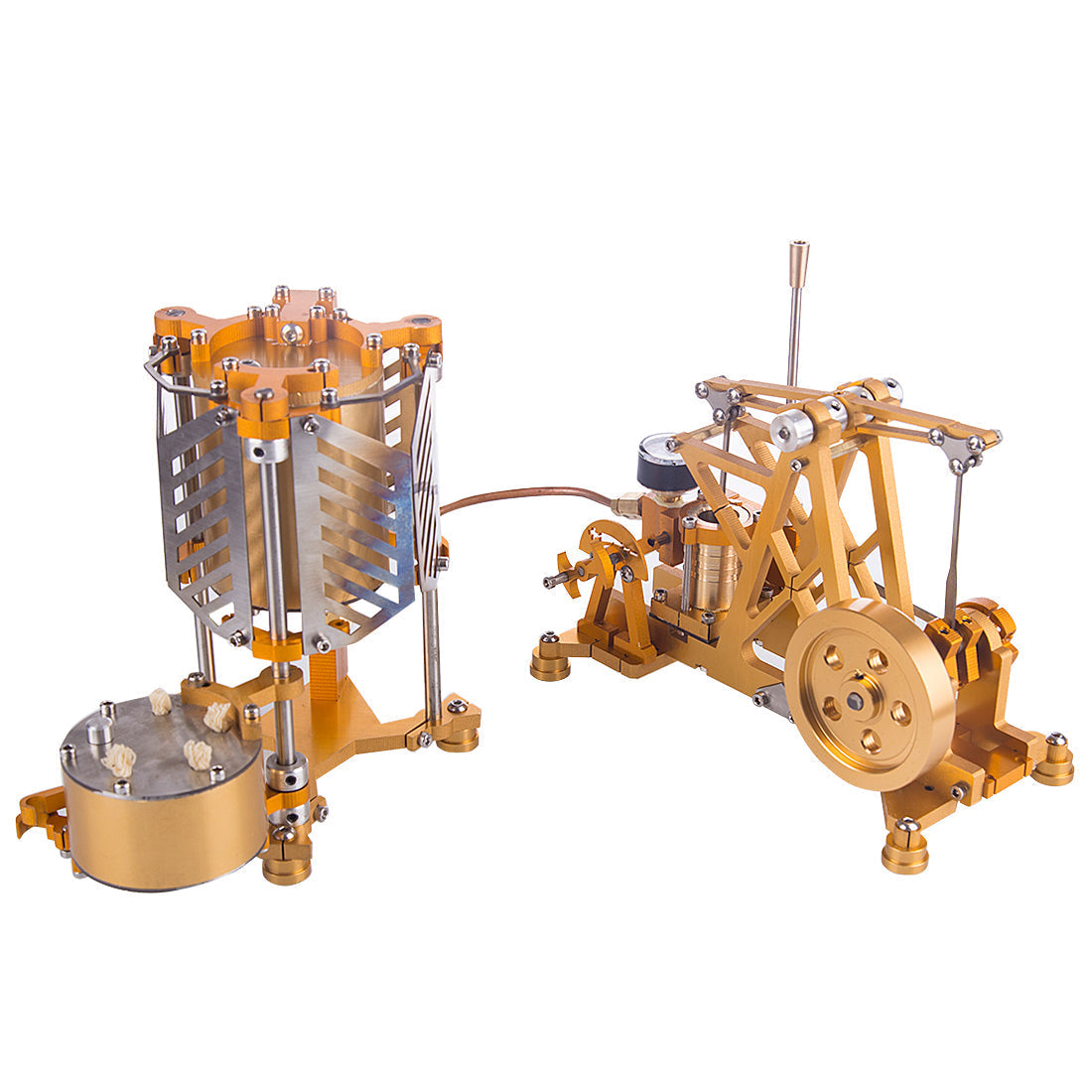 ENJOMOR Watt Steam Engine Reactor Model Steam Pump with Boiler Generator Scientific Educational Toys for Desktop Decor