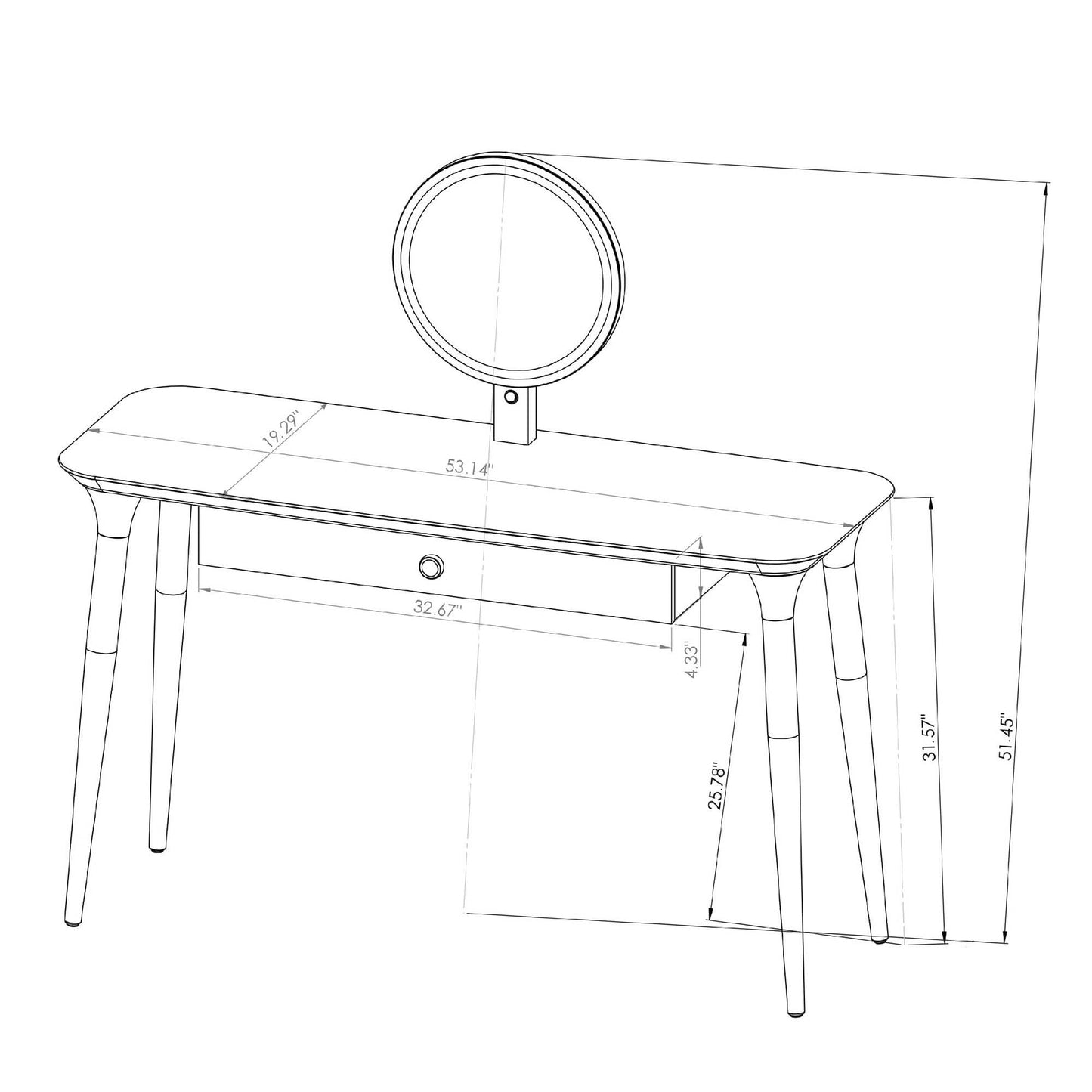 HomeDock 2-Piece Kari Vanity Set in White/Beige