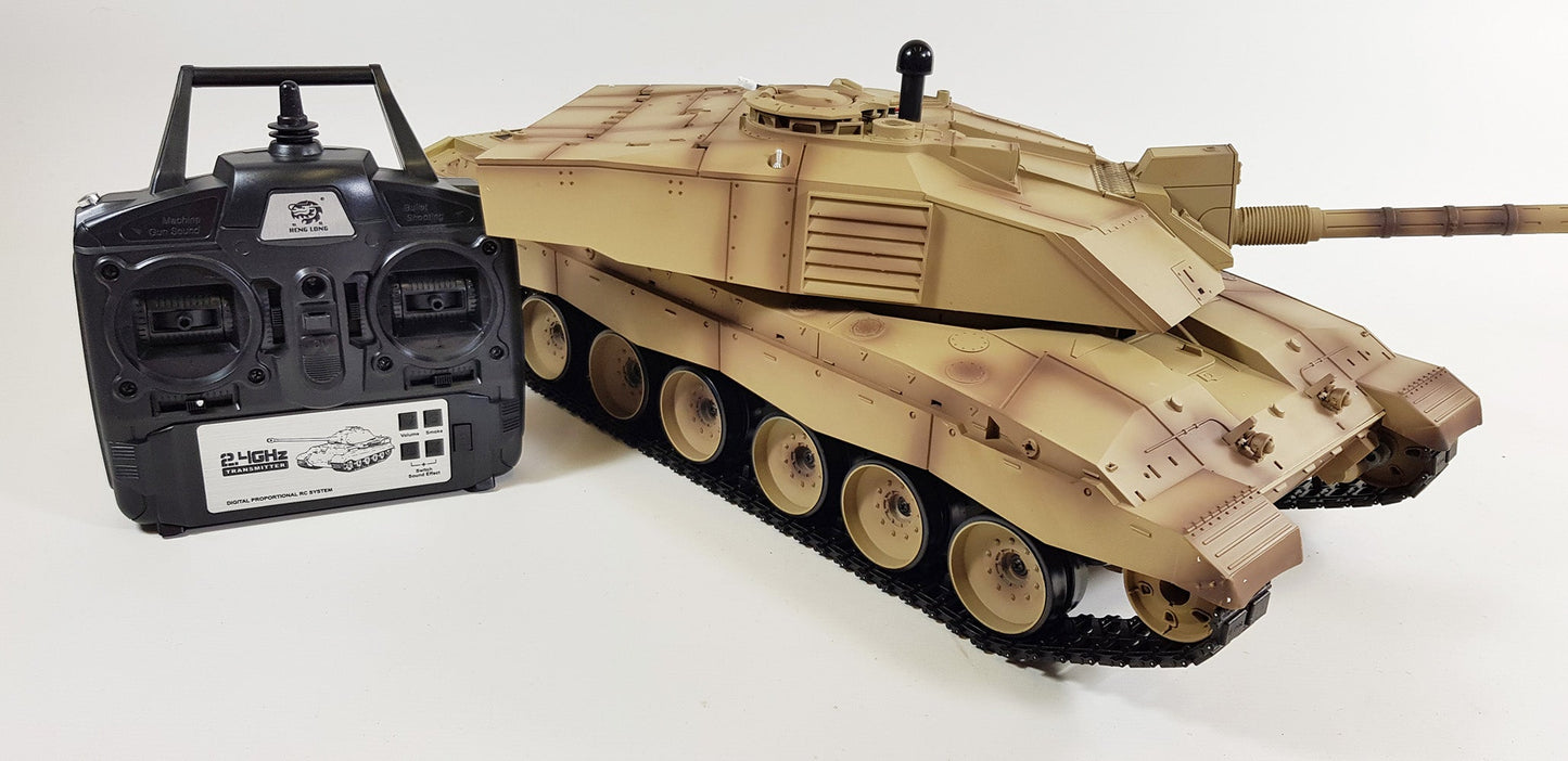 BB Firing Heng Long Challenger 2 Radio Remote Controlled RC Tank Model 1/16 UK 2.4G Smoke Sound Infrared Metal Suspension Arms Version 7