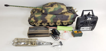 Henglong Version 6.0 InfraRed 3888A -1 1/16 2.4G German Tiger King Henschel Rc Battle Tank Smoking Sound BB Firing