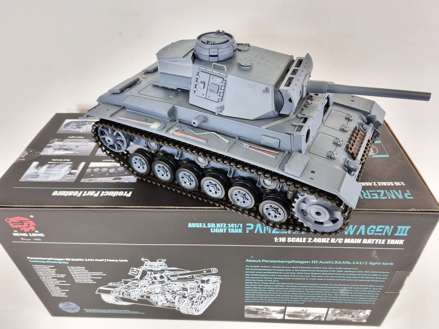 LONG Panzer Stug III Radio Remote Control tank 1/16 Smoke Sound Recoil UK