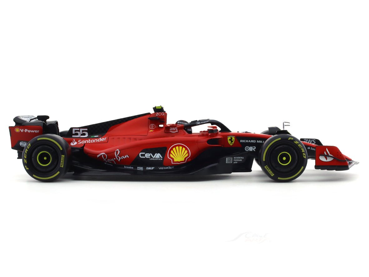 2023 Ferrari SF-23 #55 Carlos Sainz Jr. 1:18 Bburago & Coffee mug Scale Model car collectible
