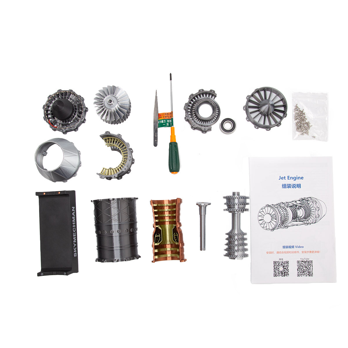 SKYMECHMAN 1/18 WS-15 Turbofan Engine Model Kit-Build Your Own Turbofan Engine that Works