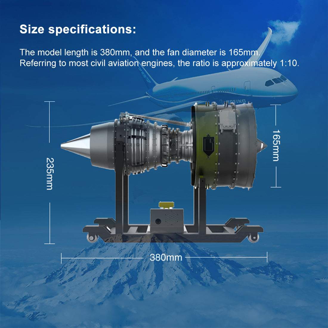 Turbofan Engine Model Kit that Works - Build Your Own Turbofan Engine - TECHING 1/10 Full Metal Dual-Spool Turbofan Engine Aircraft Jet Engine Model 1000+Pcs