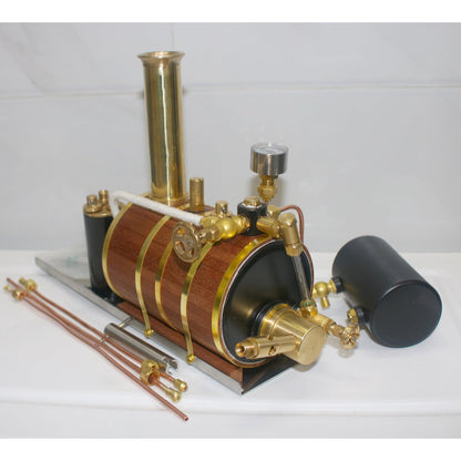 1.85CC Retro Vertical Single-cylinder Reciprocating Double-acting Model Steam Engine with 200ml Steam Boiler