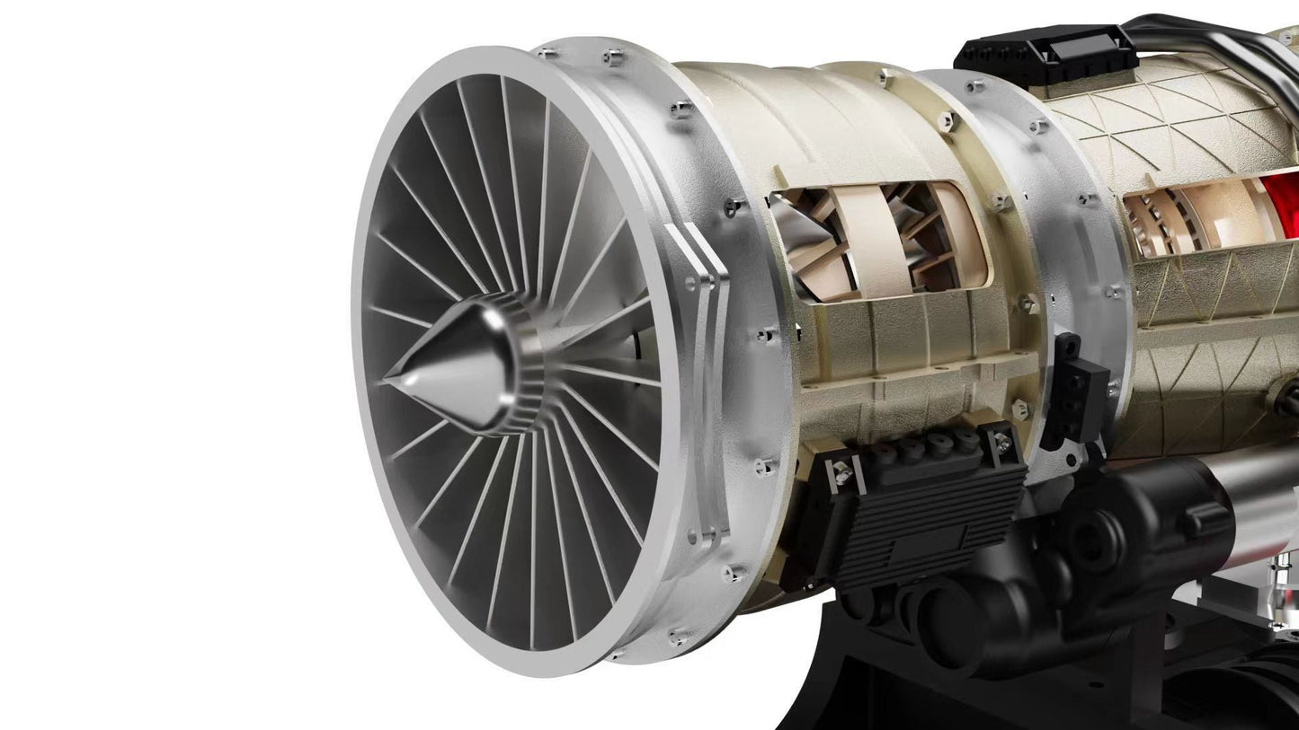 Turbofan Engine Model Kit that Works - Build Your Own Turbofan Engine - TECHING 1/10 Full Metal Electric Turbojet Engine Small Bypass Ratio Twin Rotor Aircraft Model DM135 600+Pcs