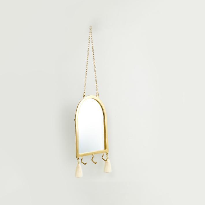 Decor Mirror with Hooks and Chain