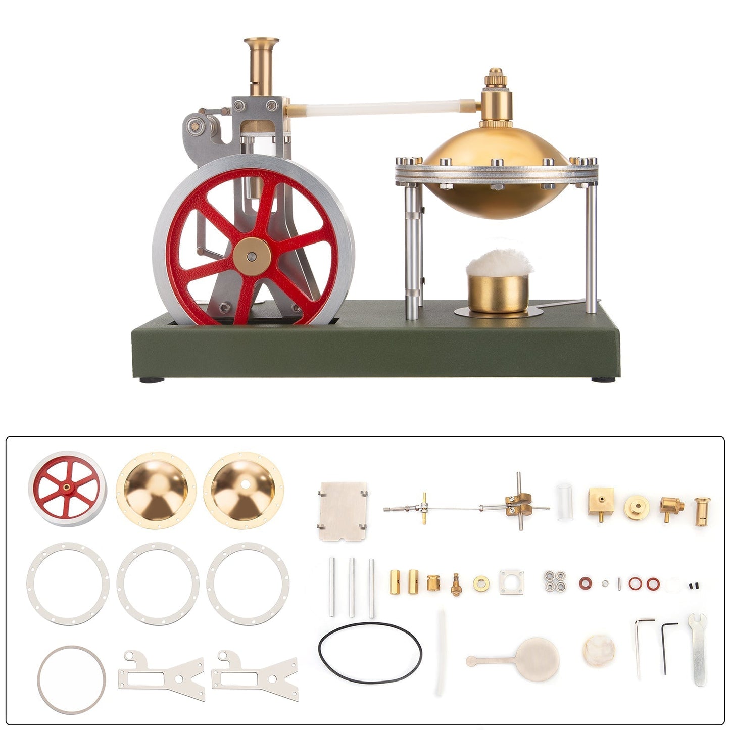 ENJOMOR DIY Assembly Steam Engine Kit Retro Vertical with Spherical Boiler DIY KIT