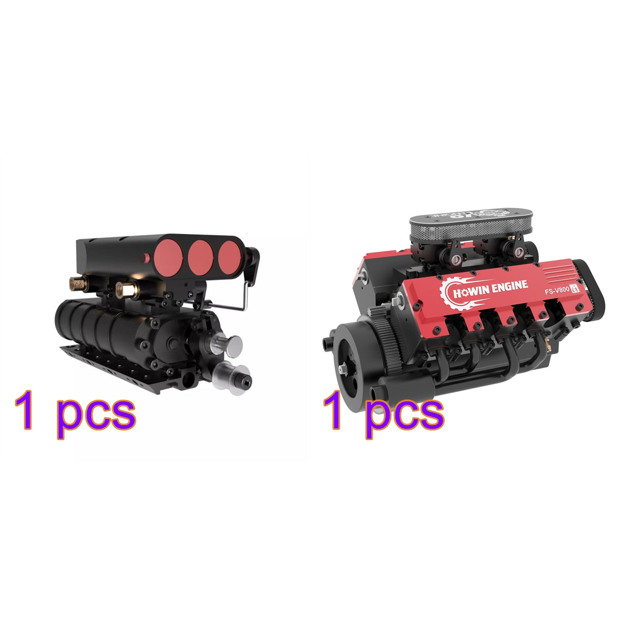 TOYAN V8 Engine FS-V800 28cc Engine Model Kit with Supercharger Accessories That Works