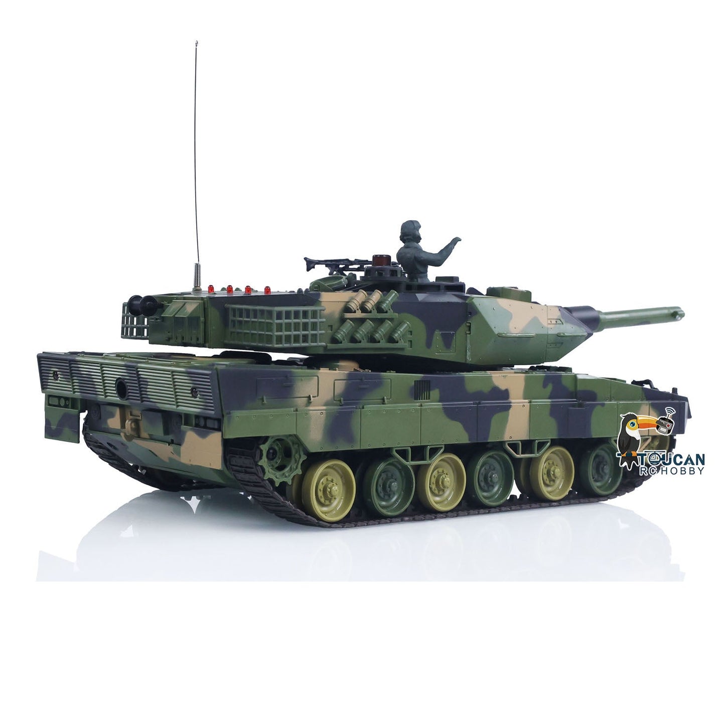 HengLong 3809 2.4GHz 1/24 RC Tank Leopard 2 A5 Remote Control Battle Tank Model BB Infrared Battle Spray Water Battery Radio