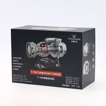 T700 Turboshaft Engine Model Kit that Works - Build Your Own Turboshaft Engine - TECHING 1/4 Metal Simulation Electric Military Helicopter Turboshaft Engine Model DM136