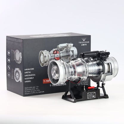 T700 Turboshaft Engine Model Kit that Works - Build Your Own Turboshaft Engine - TECHING 1/4 Metal Simulation Electric Military Helicopter Turboshaft Engine Model DM136