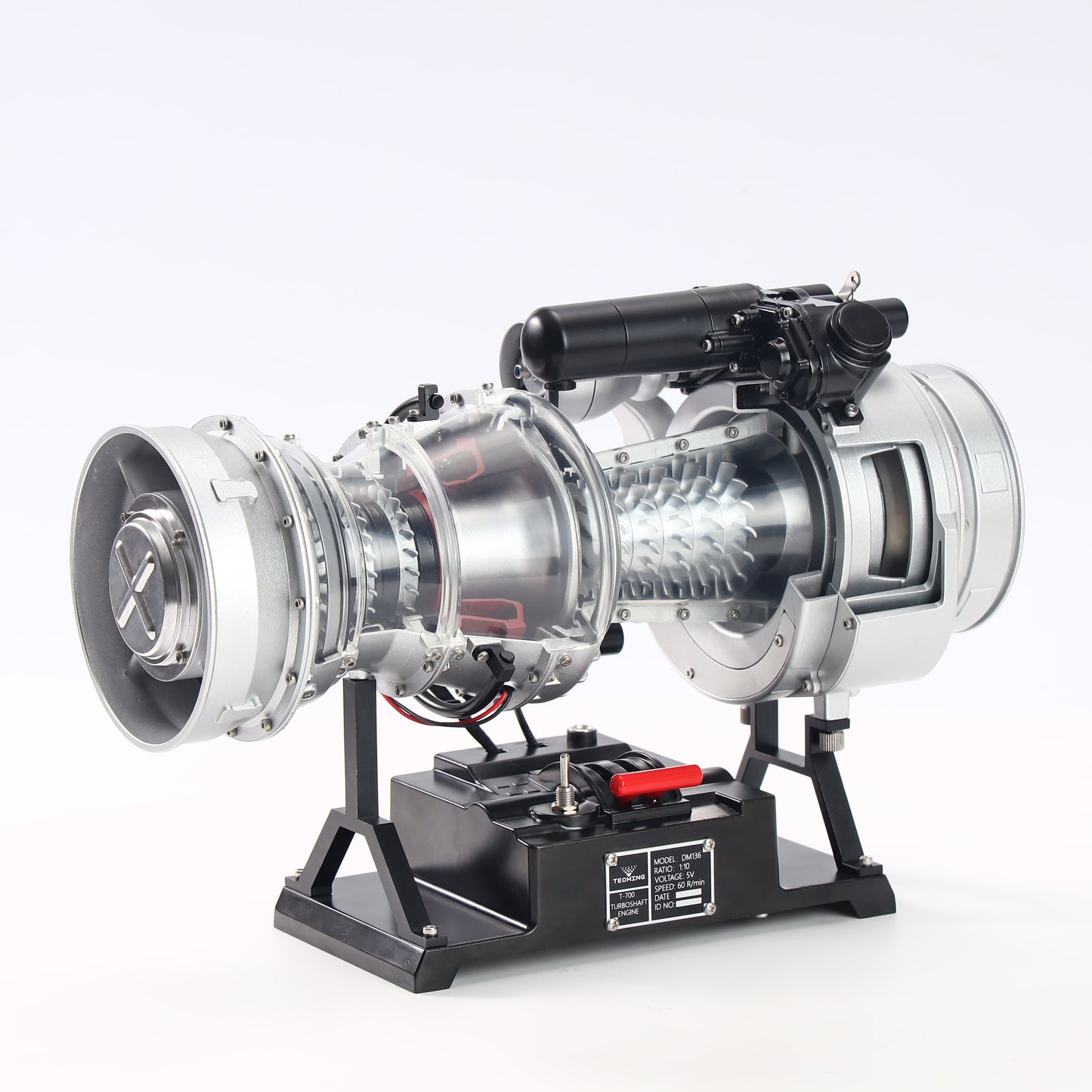 T700 Turboshaft Engine Model Kit that Works - Build Your Own Turboshaft Engine - TECHING 1/4 Metal Simulation Electric Military Helicopter Turboshaft Engine Model DM136