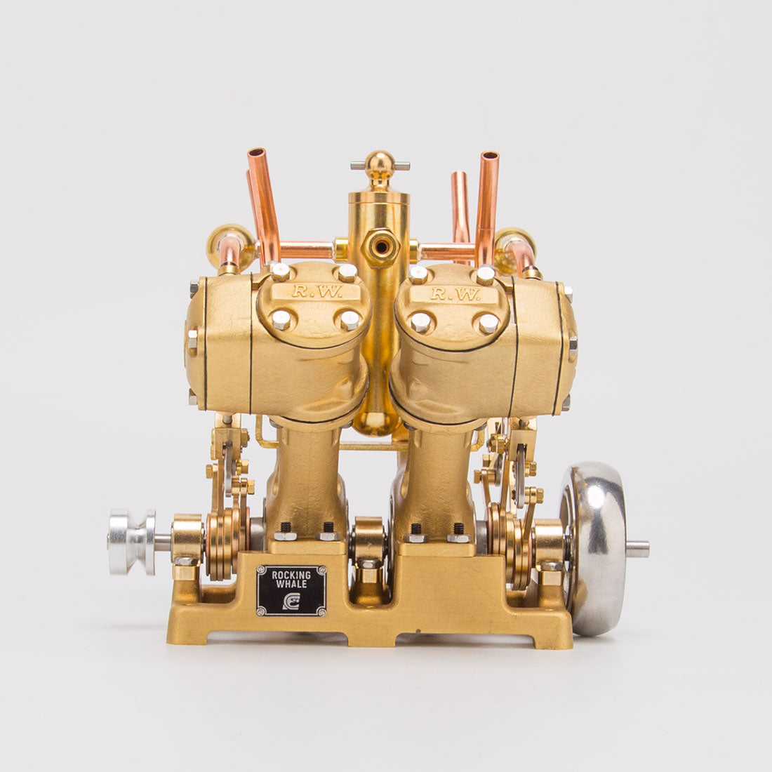 RW-V4 Mini V-Shape 4-Cylinder Reciprocating Steam Engine Model for 90-150cm Steamships