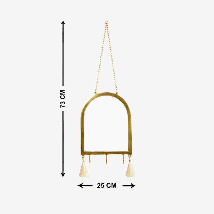 Decor Mirror with Hooks and Chain