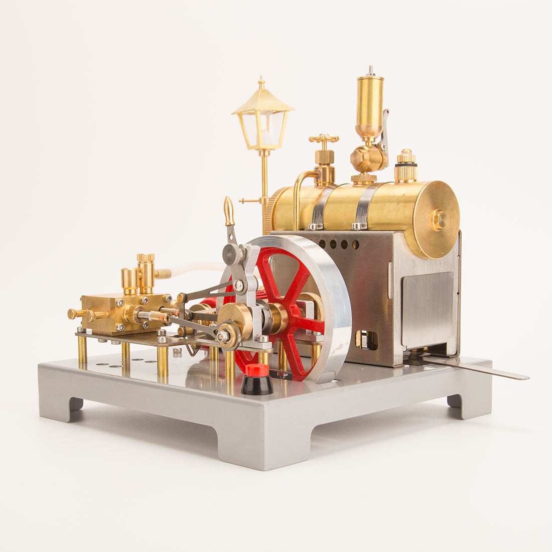 RETROL SE-02 Full Metal Stationary Steam Engine Model and Boiler Model Kit with Generator and Street Lamp