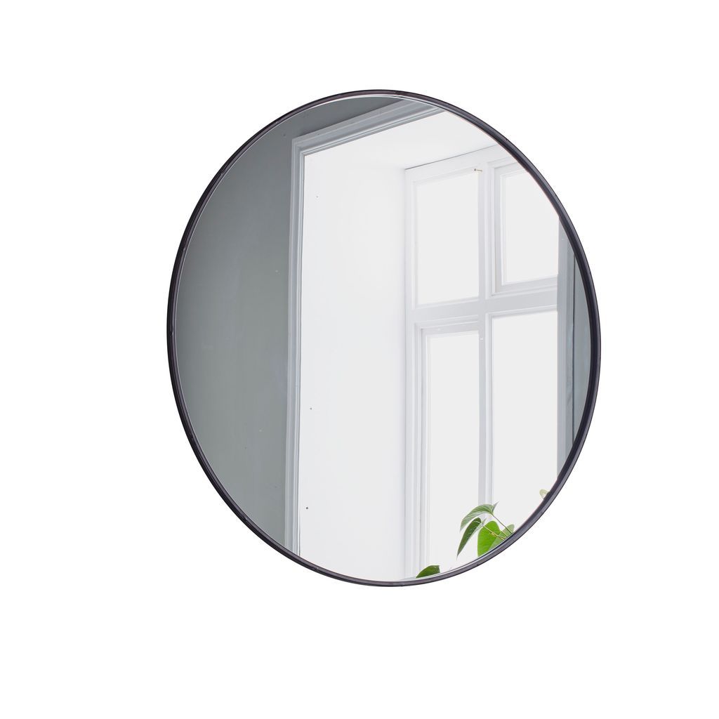 Black Manhattan Round Mirror