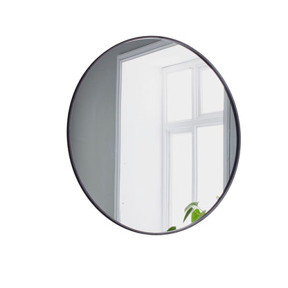 Black Manhattan Round Mirror