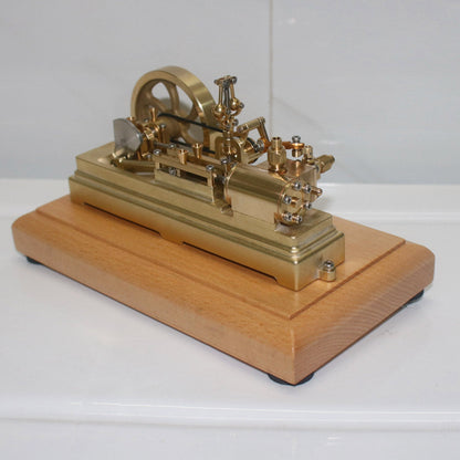 S10 1.7CC Mini Retro Horizontal Single-cylinder Reciprocating Double-acting Mill Steam Engine Model Toys with Speed Reducer
