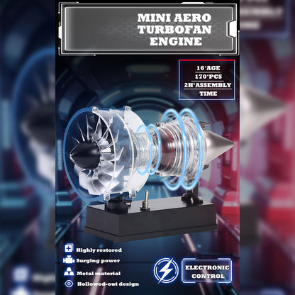 TECHING Mini Turbofan Engine Kit that Works - DIY Metal Electric Jet Engine with Visible Mechanics for STEM Education