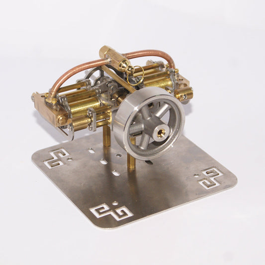 Mini 4 Cylinders Horizontally Opposed Steam Engine Model without Boiler for Model Ship Gift Collection - Enginediy