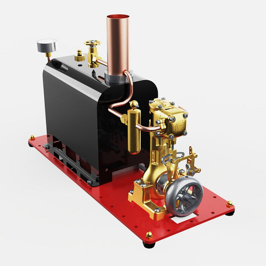 RW-BL1K Mini Reversible Reciprocating Single-Cylinder Live Steam Engine Kit with Boiler DIY Kit