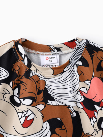 Looney Tunes Toddler Boys 2pcs Character Print Tee with Shorts Set Brown